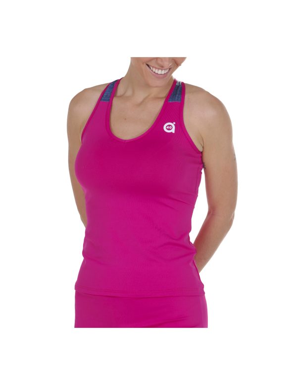 A40grados T-Shirt Skype Fucsia-Denim